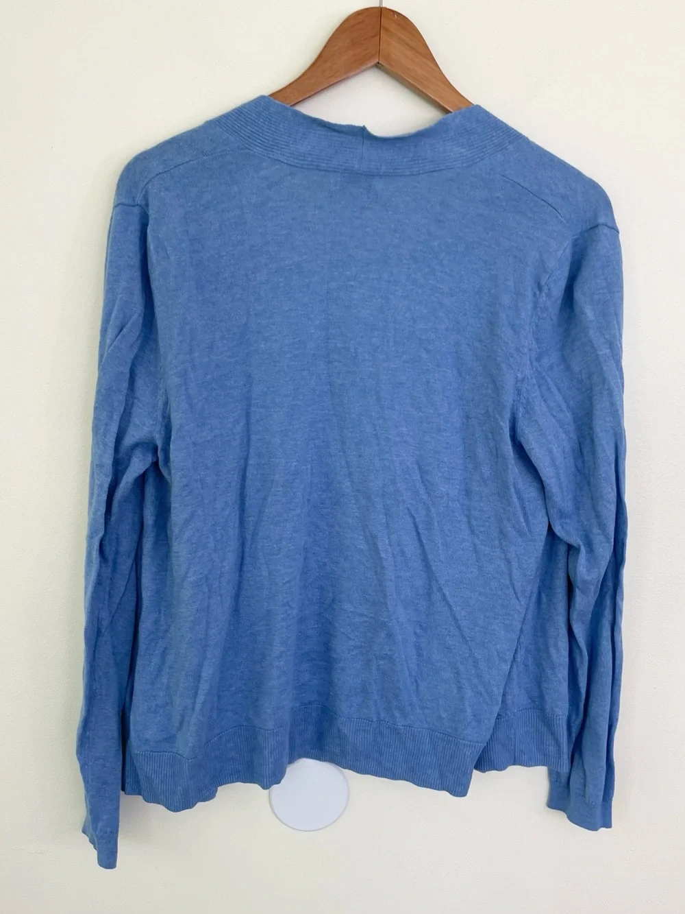 Old Navy Open Cardigan Sweater Light Blue L Large Lightweight Flowy Cotton Blend